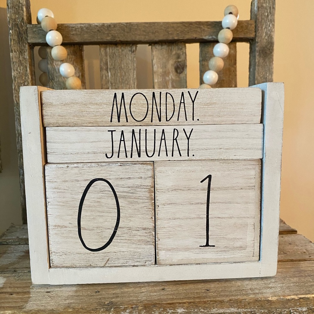 Rae Dunn Wooden Block Calendar